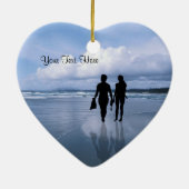 Spectaculaire oceaangolven en strand keramisch ornament (Achterkant)