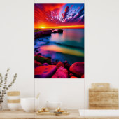 Spectaculaire oceaanzonneset poster (Keuken)