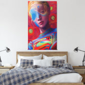 Spectaculaire oraal Cyberpunk Canvas Afdruk (Insitu (Slaapkamer))