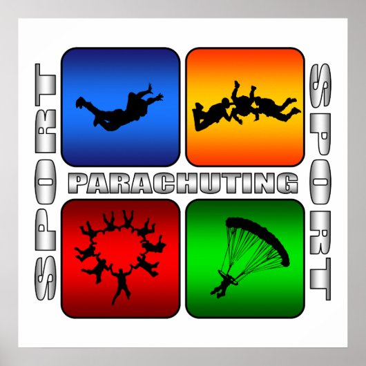 Spectaculaire parachutatie poster (Voorkant)