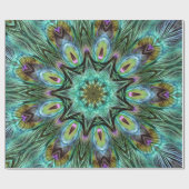 Spectaculaire Peacock Feather Kaleidoscope Party Cadeaupapier (Vlak)