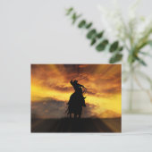 Spectaculaire ringing Cowboy Horse Steer en Sunset Briefkaart (Staand voorkant)