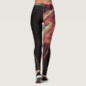 Spectaculaire rode groene vuurwerk Abstracte zwart Leggings (Achterkant)