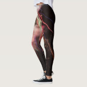 Spectaculaire rode groene vuurwerk Abstracte zwart Leggings (Links)