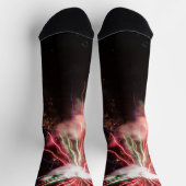 Spectaculaire rode groene vuurwerk Abstracte zwart Sokken (Top)
