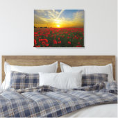 Spectaculaire rode klaprozen canvas afdruk (Insitu (Slaapkamer))