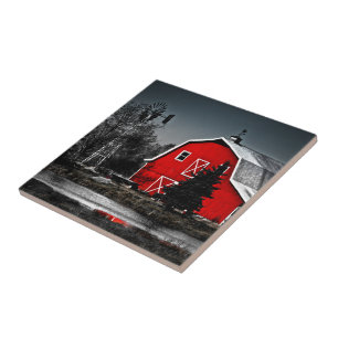 Spectaculaire rode staafband tegeltje