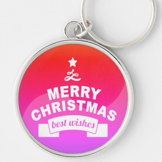 Spectaculaire ronde Beste wensen prettige kerst Sleutelhanger (Voorkant)