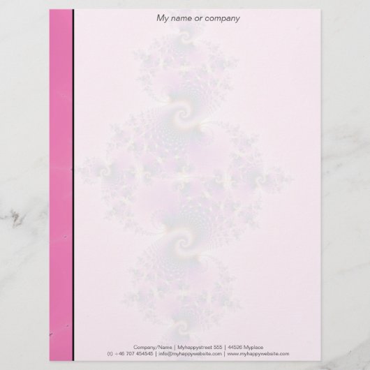 Spectaculaire roze - Fractal Custom Briefhoofd (Voorkant)