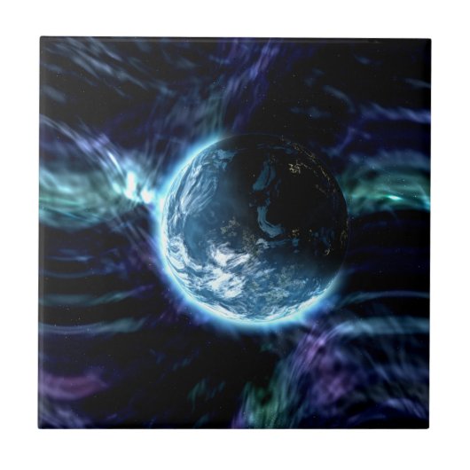 Spectaculaire ruimtevaart Aurora Nebula Tegeltje (Voorkant)