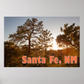 Spectaculaire Santa Fe Sunset: Hoge woestijn Foto Poster (Voorkant)