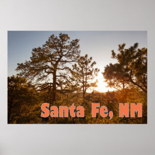 Spectaculaire Santa Fe Sunset: Hoge woestijn Foto Poster