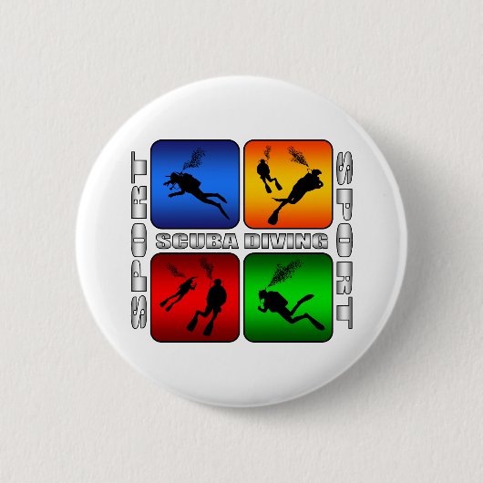 Spectaculaire scuba-duving ronde button 5,7 cm (Voorkant)