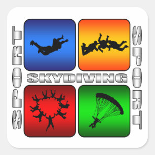 Spectaculaire Skydiving Vierkante Sticker
