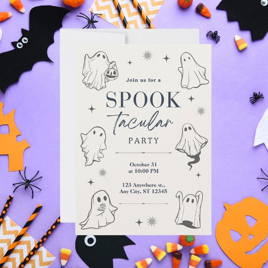 Spectaculaire spookachtige Halloween met spookthem Kaart