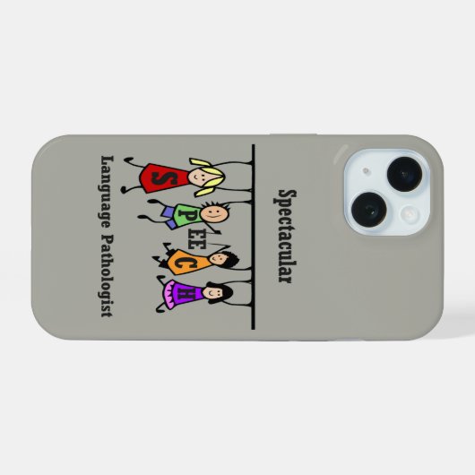 Spectaculaire taal Patholoog Kinderen iPhone 15 Case (Achterkant horizontaal)