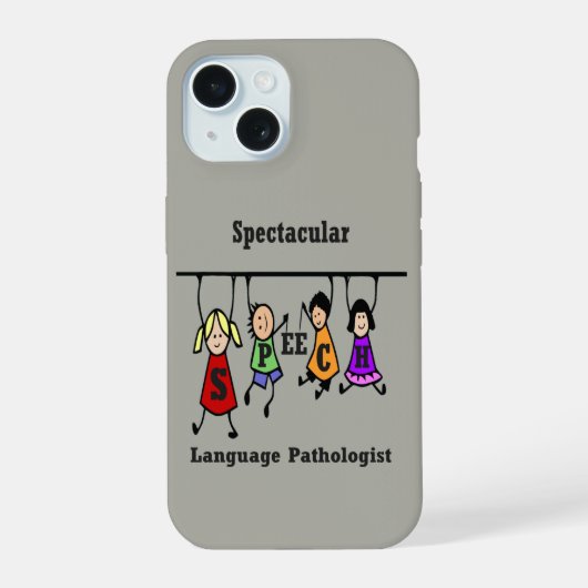 Spectaculaire taal Patholoog Kinderen iPhone 15 Case (Achterkant)