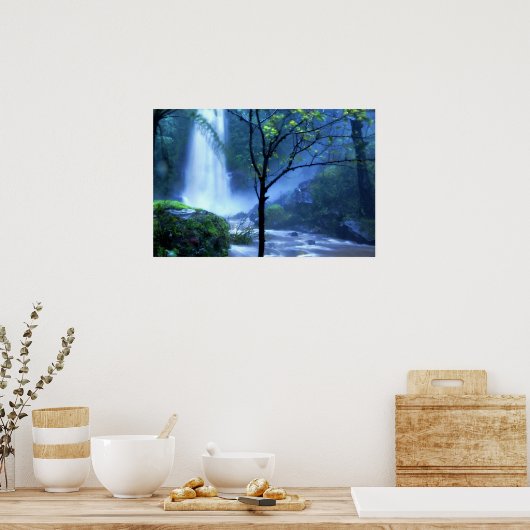 Spectaculaire tropische waterval poster (Keuken)
