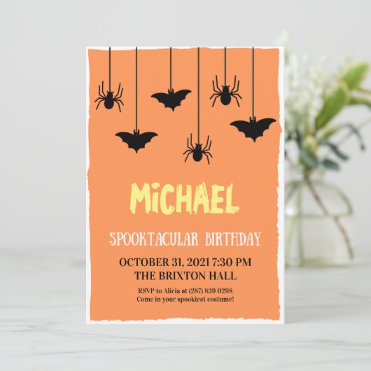 Spectaculaire uitnodiging op de dag van de geboort (Staand voorkant)