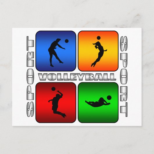 spectaculaire volleybal briefkaart (Voorkant)