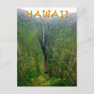 Spectaculaire waterval in Molokai, Hawaii Briefkaart