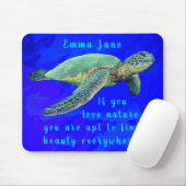 Spectaculaire Zeeen schildpad met Natuur Quote en  Muismat (Met muis)