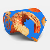 Spectaculaire zeekreeft, kreeft en garnaal stropdas (Opgerold)