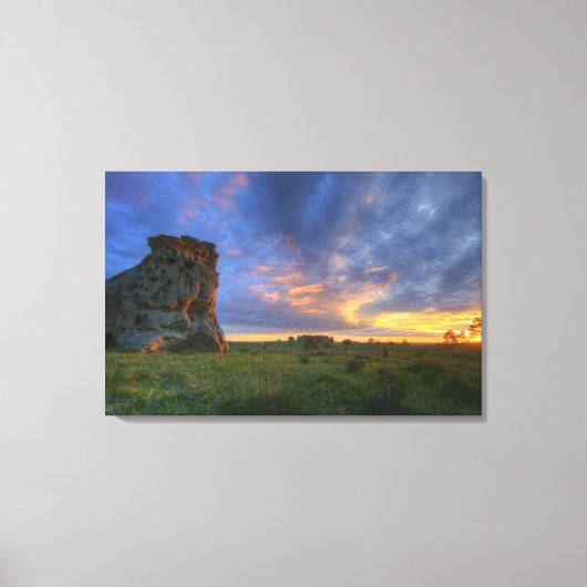 Spectaculaire zonnehemden op Medicine Rocks Canvas Afdruk (Voorkant)
