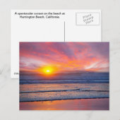 Spectaculaire zonsondergang bij Huntington Beach Briefkaart (Voorkant / Achterkant)