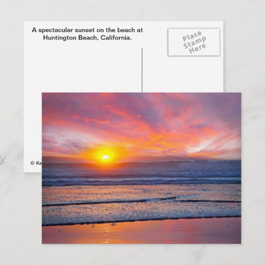 Spectaculaire zonsondergang bij Huntington Beach Briefkaart (Voorkant / Achterkant)