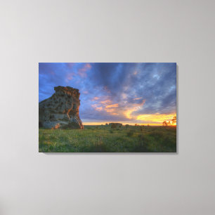 Spectaculaire zonsondergang luchten bij Medicine R Canvas Afdruk