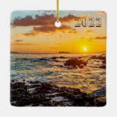 Spectaculaire Zonsondergangen, vierkant, keramisch Keramisch Ornament (Achterkant)