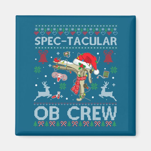 Spectacular Ob Crew Speculum Ugly Xmas Sweater Obg Magneet (Voorkant)
