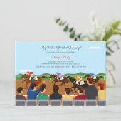 Spectators voor paardenraces kaart (Staand voorkant)