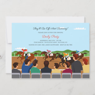 Spectators voor paardenraces kaart