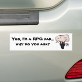 Spectraal vierkant "Ja, ik ben een RPG fan..." Bumpersticker (Op auto)