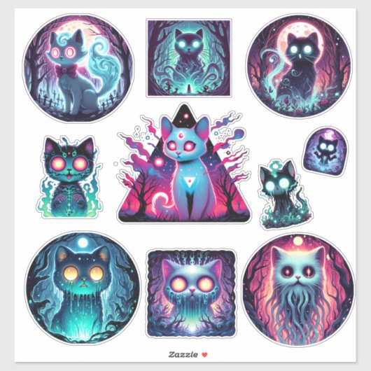 Spectral Cat Sticker Set (Vel)