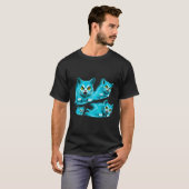 Spectral Cats Halloween Funny Flying Ghost T-shirt (Voorkant volledig)