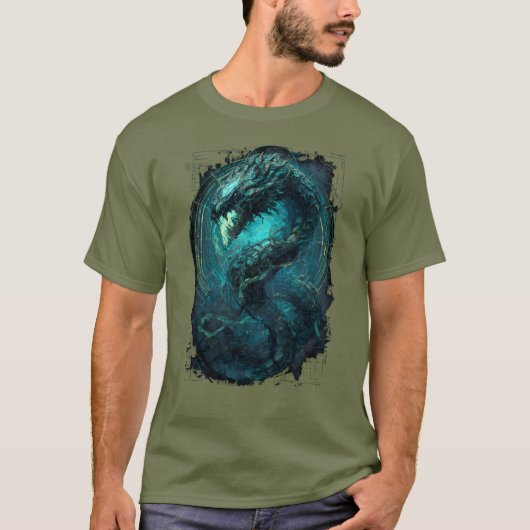 Spectral Coil Cyberpunk Serpent Dark Art T-Shirt (Voorkant)