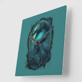 Spectral Coil Cyberpunk Serpent Dark Art Vierkante Klok (Hoek)