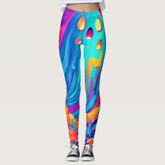 Spectral Ghost Halloween-kunst Leggings (Voorkant)