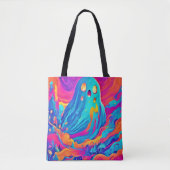 Spectral Ghost Halloween-kunst Tote Bag (Voorkant)