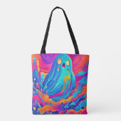 Spectral Ghost Halloween-kunst Tote Bag (Achterkant)
