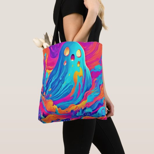 Spectral Ghost Halloween-kunst Tote Bag (Dichtbij)