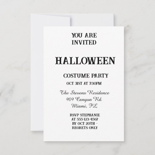 Spectral Soiree: Een Halloween uitnodiging zoals g (Achterkant)