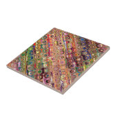 Spectrale glazen kralen tegeltje (Zijkant)