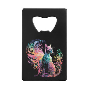 Spectrale holografische kat: een prisma van elegan creditkaart flessenopener