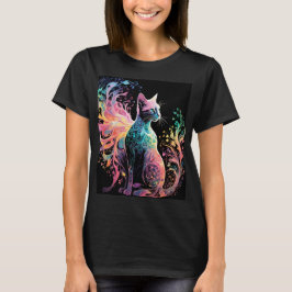 Spectrale holografische kat: een prisma van elegan t-shirt