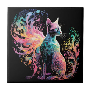 Spectrale holografische kat: een prisma van elegan tegeltje
