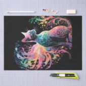 Spectrale holografische kat: een prisma van elegan tissuepapier (Craft)